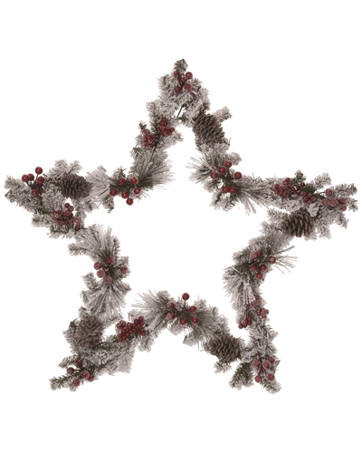 Transpac Floral Wire 24in Multicolor Christmas Pinecone & Berry Star Decor