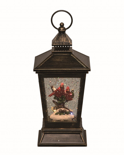 Transpac Artificial 10.25in Multicolor Christmas Light Up Cardinal Water Lantern