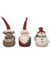 TRANSPAC TRANSPAC SET OF 3 RESIN MULTICOLORED CHRISTMAS MERRY CHARACTER FIGURINES