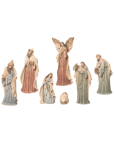 Transpac Set Of 7 Resin 13.39in Multicolor Christmas New Age Nativity