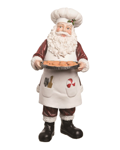 Transpac Resin White Christmas Baking Santa Figurine