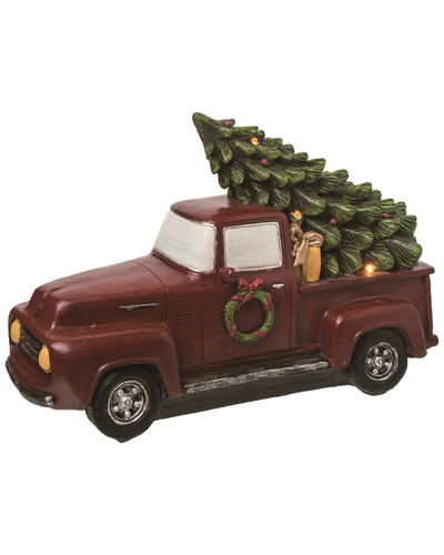 Transpac Resin Multicolored Christmas Light Up Truck