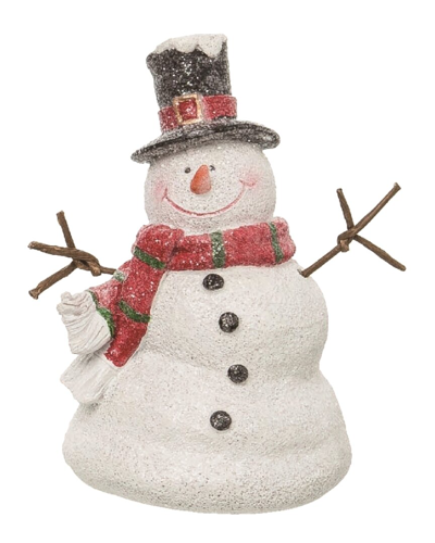 Transpac Resin Multicolored Christmas Snowman Figurine