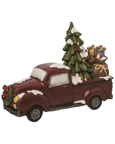 Transpac Resin Multicolor Christmas Light Up Snowy Truck