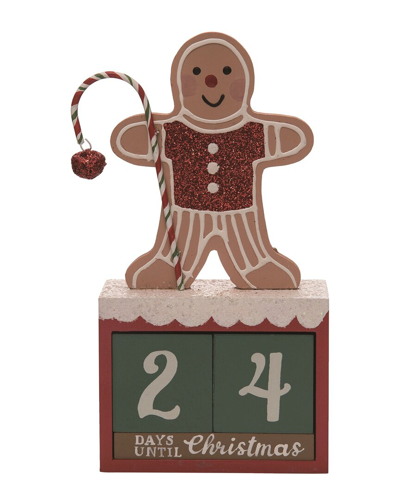 Transpac Set Of 3 Wood 7.75in Multicolor Christmas Gingerbread Christmas Countdown