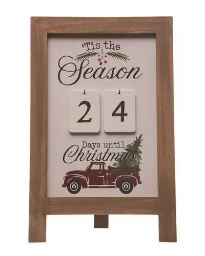 Transpac Set Of 7 Wood 18.5in Multicolor Christmas Tis The Season Countdown