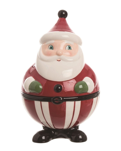 Transpac Ceramic Multicolored Christmas Santa/snowman Container