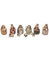 TRANSPAC TRANSPAC SET OF 10 RESIN 4IN MULTICOLOR CHRISTMAS CARVED NATIVITY FIGURINES