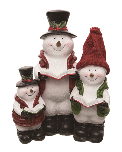 Transpac Resin Multicolored Christmas Caroling Snowman Decor