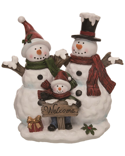 Transpac Resin 9.25in Multicolor Christmas Snowman Fam Decor