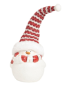 TRANSPAC TRANSPAC RESIN 12.25IN MULTICOLORED CHRISTMAS SHORT SNOWMAN WITH KNIT HAT FIGURINE