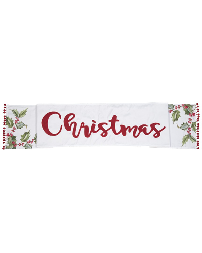 Transpac Polyester 72in Multicolor Christmas Holly Leaf Table Runner