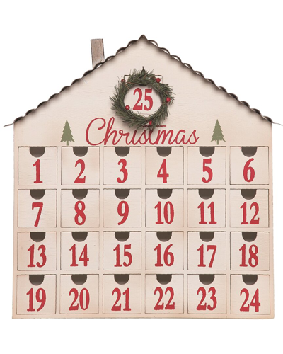 Transpac Wood 17.25in Multicolor Christmas Countdown House