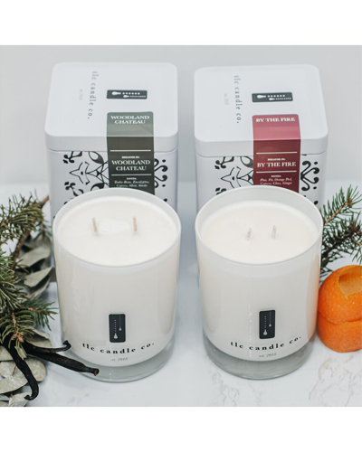 Tlc Candle Co. Holiday - By The Fire & Woodland Chateau Luxury 2-wick Soy Candle Gift Set In White