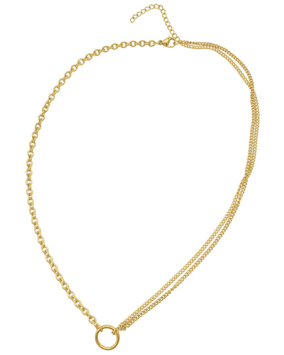 Adornia 14k Plated Mixed Chain Necklace
