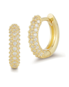 Chloe & Madison Chloe And Madison 14k Over Silver Cz Huggie Earrings