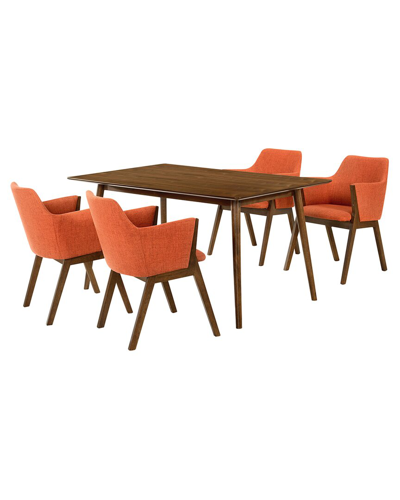 Armen Living Westmont And Renzo 5pc Dining Set In Orange