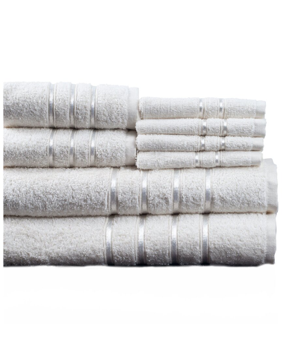 Lavish Home Plush 650 Gsm 8pc Bath Towel Set In White