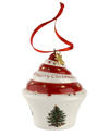 Spode Christmas Tree Cupcake Ornament In Green