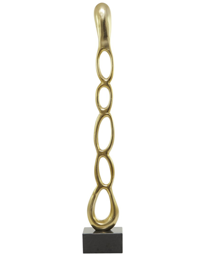 Peyton Lane Abstract Aluminum Tall Linked Floor Sculpture With Base In Gold