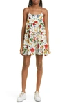 Alice And Olivia Collen Floral Cotton Sundress In Dew Floral