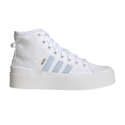 Pre-owned Adidas Originals Wmns Nizza Bonega Mid 'white Clear Sky' In Cream