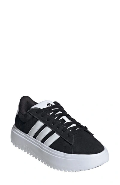 Adidas Originals Black Nizza Platform Sneakers In Black/white