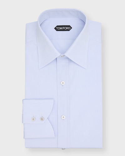 Tom Ford Men's Cotton Dress Shirt In Blue