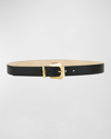 Versace Medusa Heritage Leather & Brass Belt In 1b00v Black Versa
