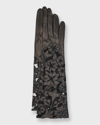 PORTOLANO CUT-OUT FLORAL NAPPA LEATHER GLOVES