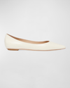 Stuart Weitzman Emilia Leather Ballerina Flats In Seashell