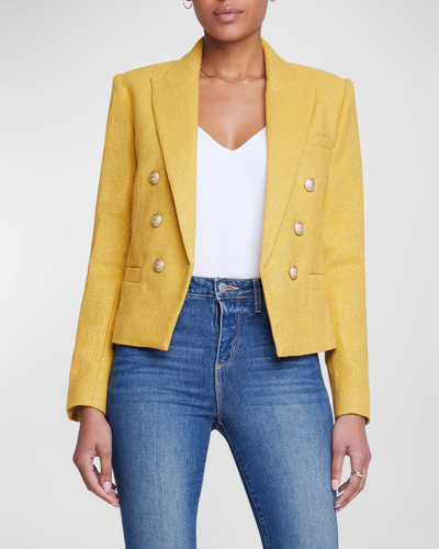 L AGENCE BROOKE DOUBLE-BREASTED CROPPED BLAZER