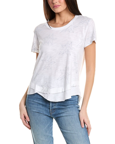 Chrldr Twin Stars Ava Mock Layer T-shirt In White