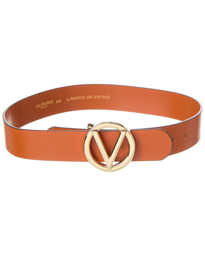 Valentino By Mario Valentino Giusy Bombe Leather Belt In Brown