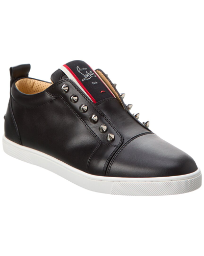 Christian Louboutin F.a.v Fique A Vontade Leather Sneaker In Black