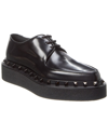 Valentino Garavani Rockstud M-way Calfskin Derby With Matching Studs Woman Black 39 In Black