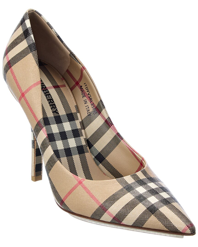 Burberry Archivio Check Baby Pumps In Alabaster Ip Check