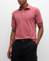 Brunello Cucinelli Polo Shirt With Superimposed Effect In Ruby