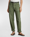 Polo Ralph Lauren Cotton Sateen Utility Trouser In Olive