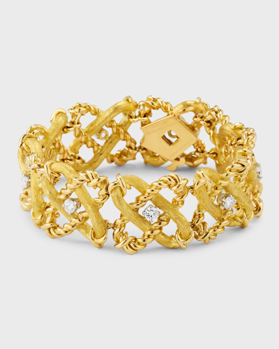 Nm Estate Estate Tiffany 18k Yellow Gold Alternating Diamond Twist Bracelet