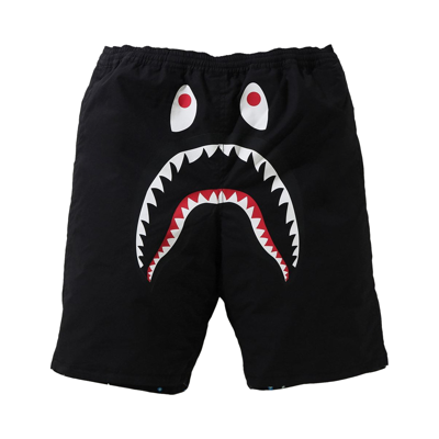 Pre-owned Bape Space Camo Shark Reversible Shorts 'black'