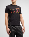 Dsquared2 Icon Tropical Logo-print T-shirt In Black