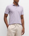 Brunello Cucinelli Men's Cotton Pique Polo Shirt In C9704 Lt Purple