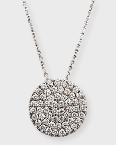 Lisa Nik 18k White Gold Diamond Disc Necklace In Metallic