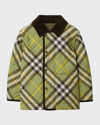 BURBERRY BOY'S GRAYSON CHECK QUILTED JACKET