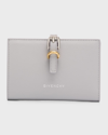 Givenchy Voyou Bifold Wallet In Tumbled Leather In Light Grey
