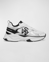 Stuart Weitzman Sw Leather Trainer Sneakers In White/black/grey