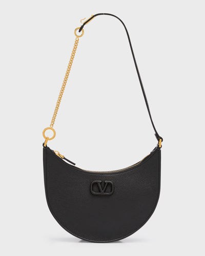 VALENTINO GARAVANI VLOGO MINI LEATHER HOBO SHOULDER BAG