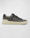 Balmain B Court Monogram Jacquard Low-top Sneaker In Ivoire Noir