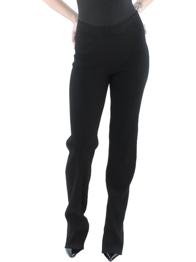 Cotton Citizen Ibiza Womens Pull On Ribbed Knit Straight Leg Pants In Black